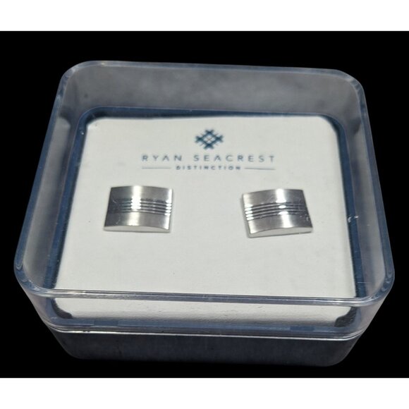 Ryan Seacrest Distinction Silver Tone Cufflinks - Picture 2 of 6